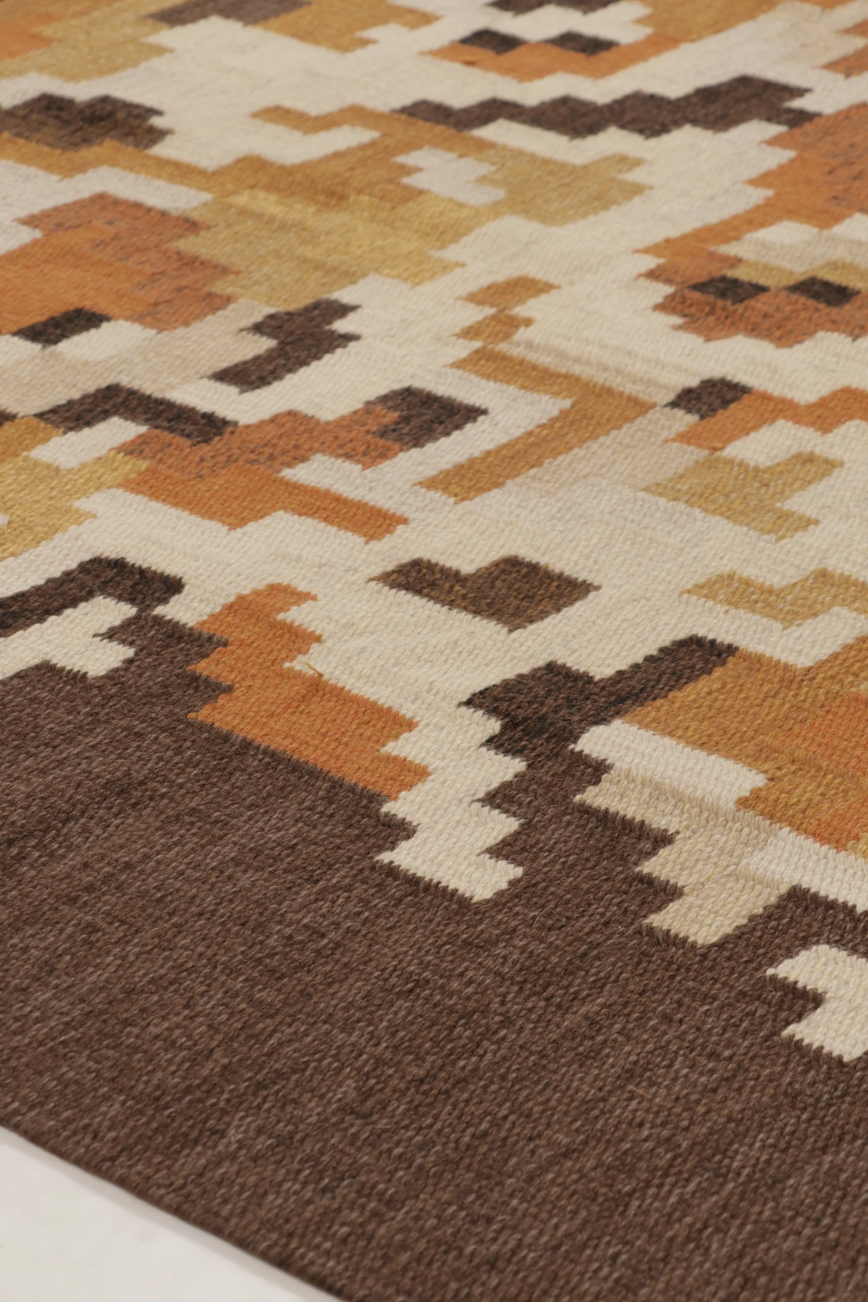 Vintage Swedish Geometric Kilim