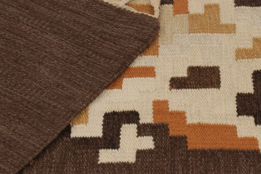Vintage Swedish Geometric Kilim