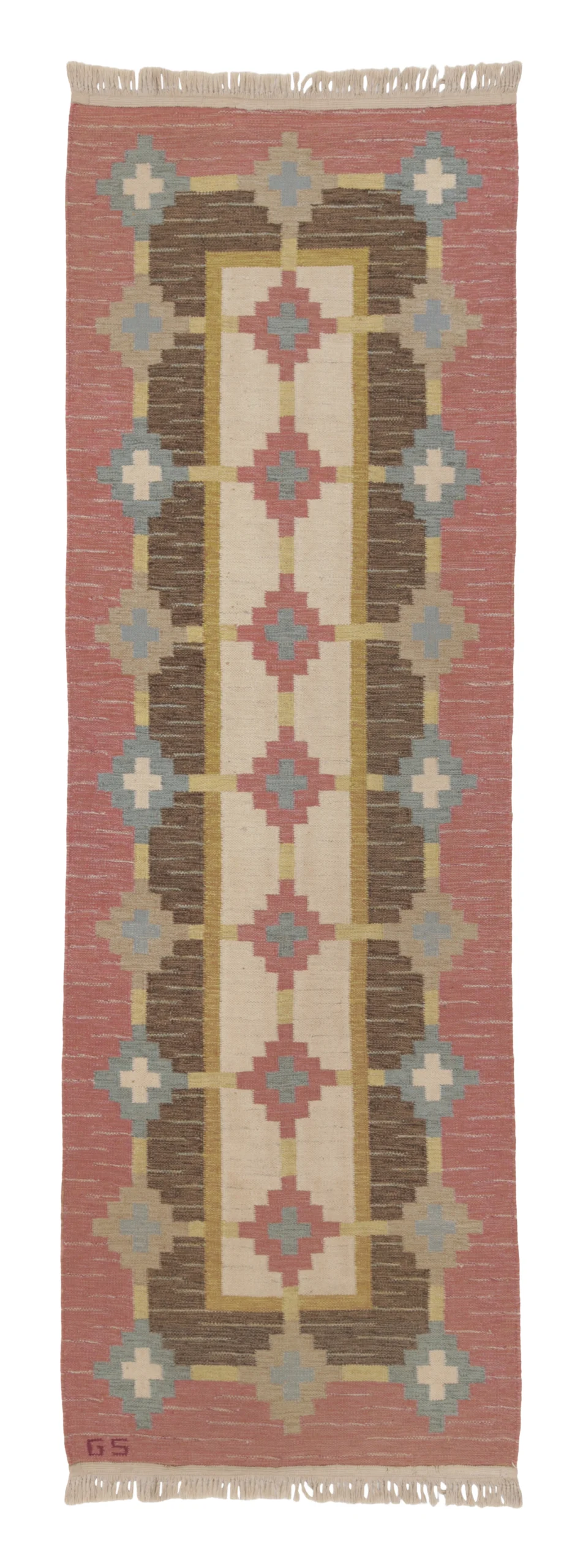 Vintage Swedish Geometric Kilim
