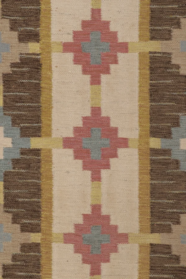 Vintage Swedish Geometric Kilim