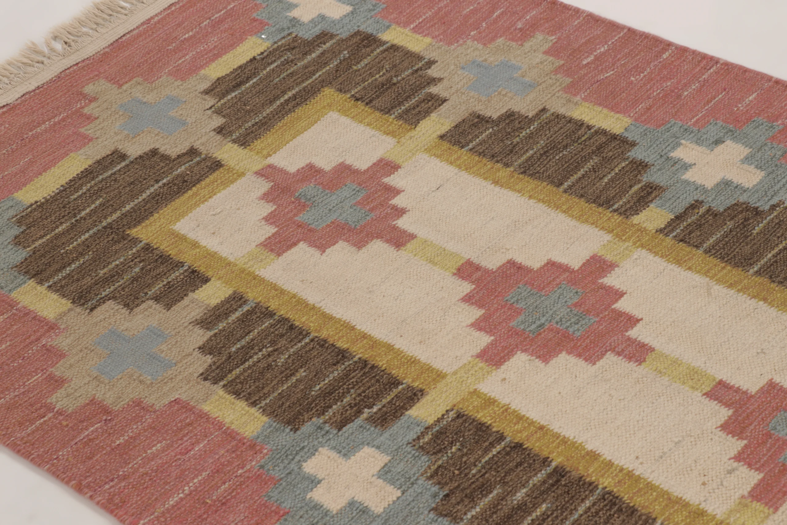 Vintage Swedish Geometric Kilim