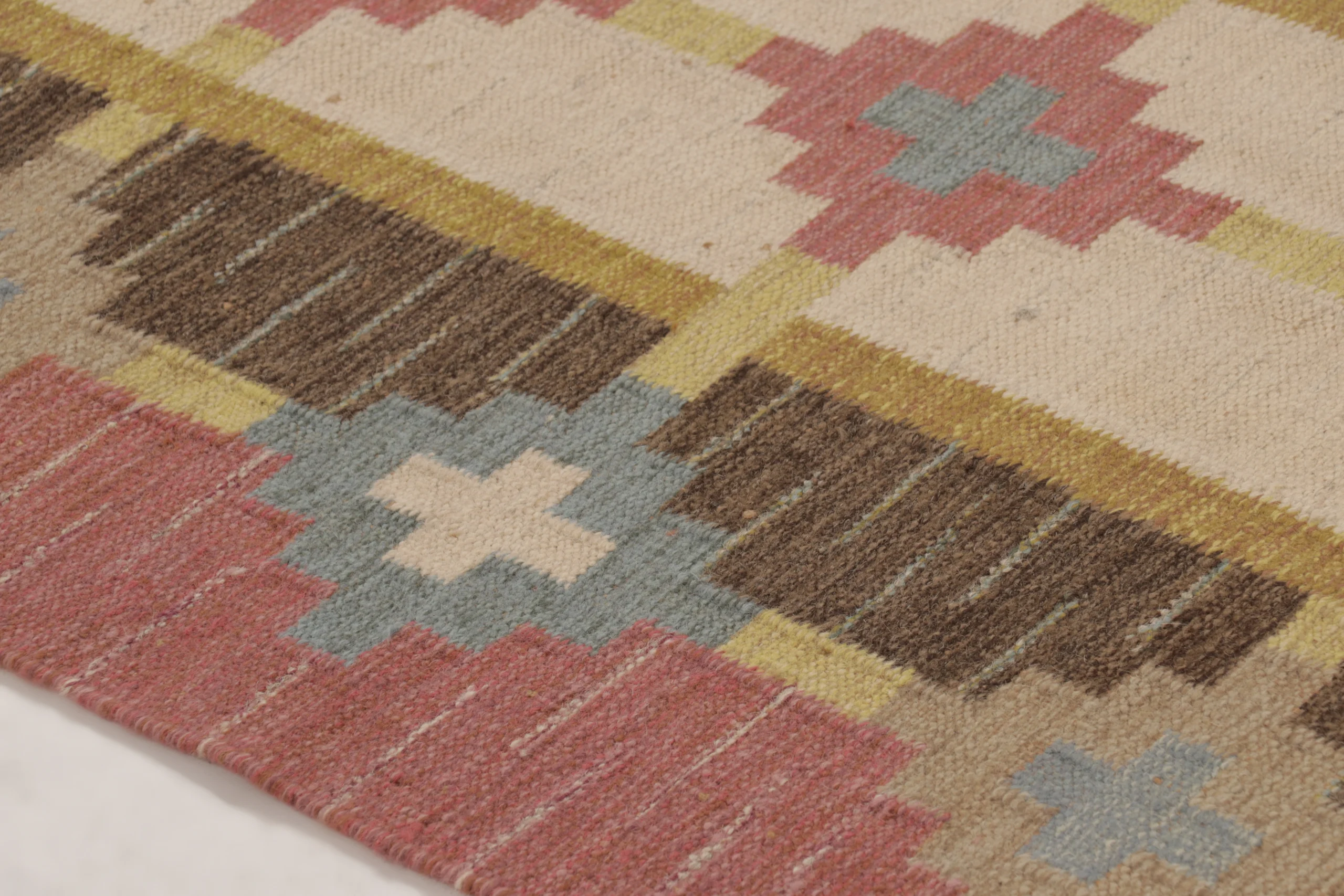 Vintage Swedish Geometric Kilim