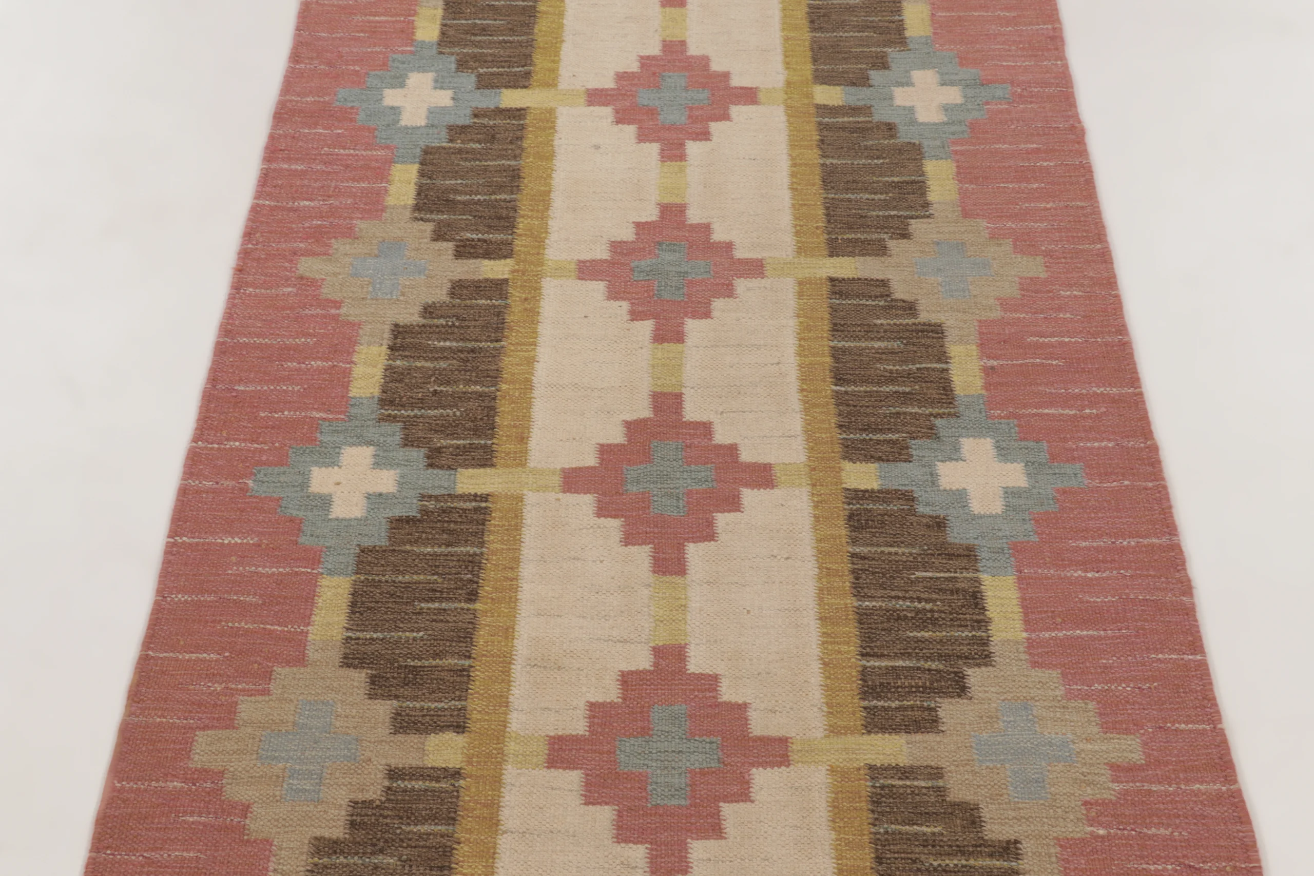 Vintage Swedish Geometric Kilim