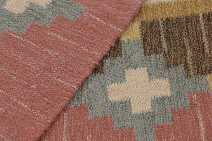 Vintage Swedish Geometric Kilim