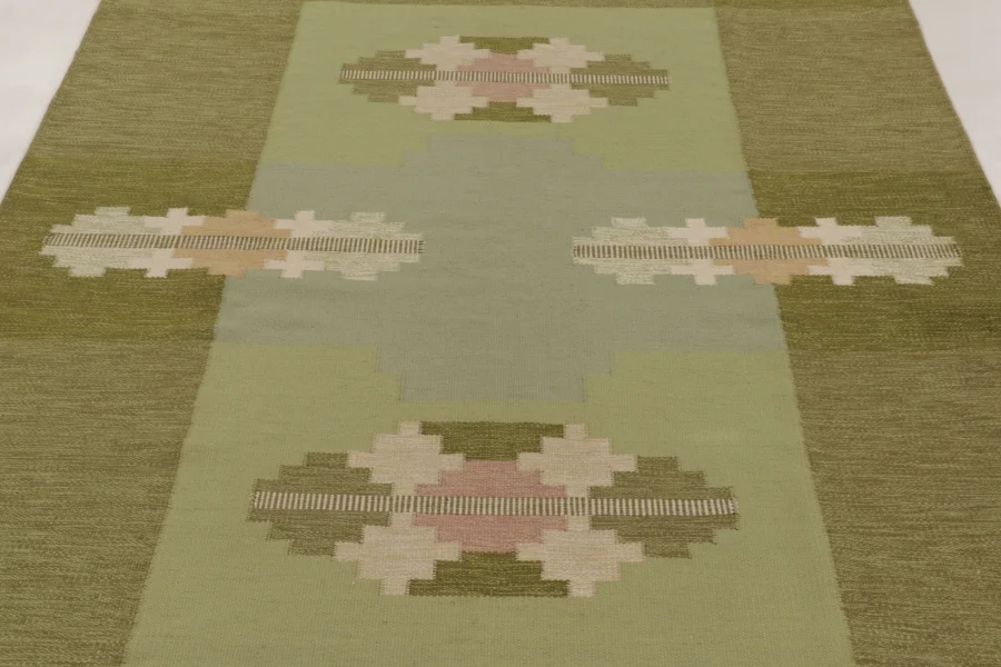 Vintage Swedish Geometric Kilim