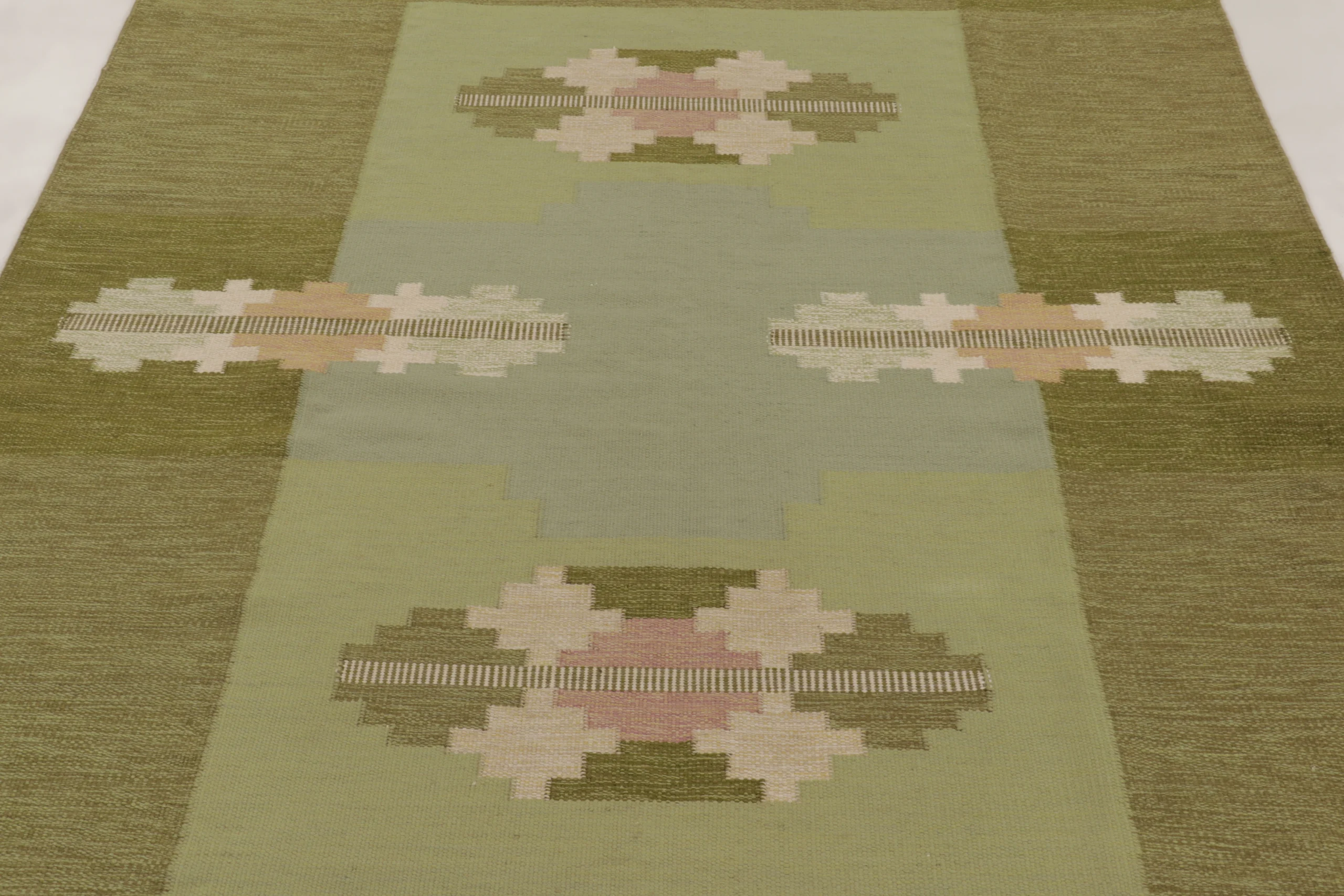 Vintage Swedish Geometric Kilim