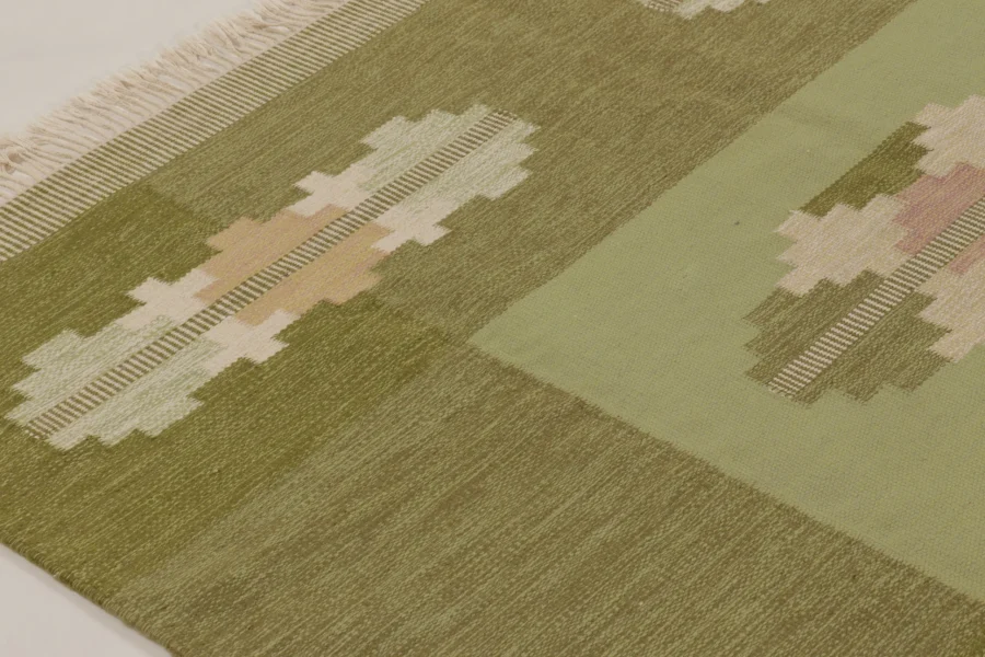 Vintage Swedish Geometric Kilim