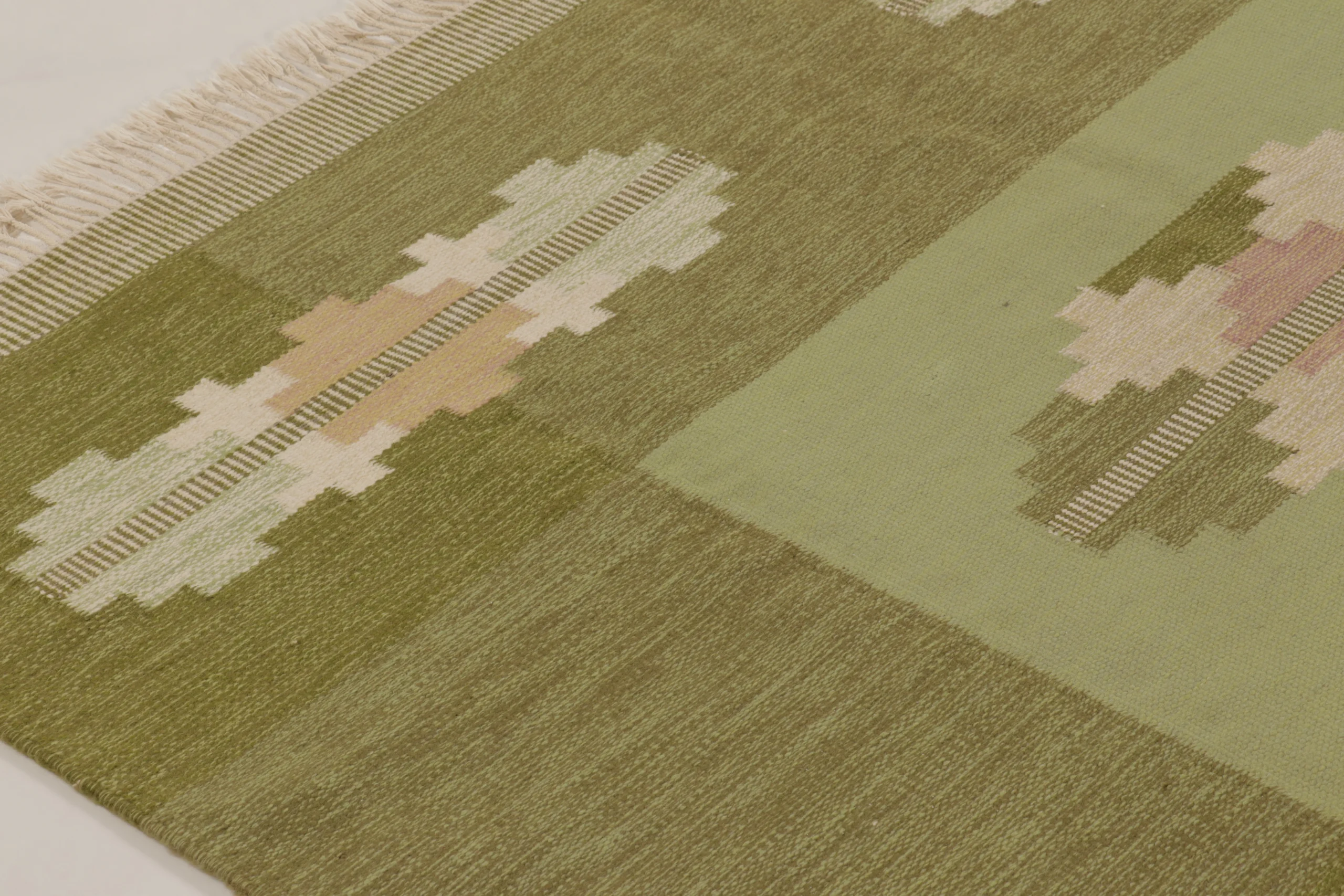 Vintage Swedish Geometric Kilim
