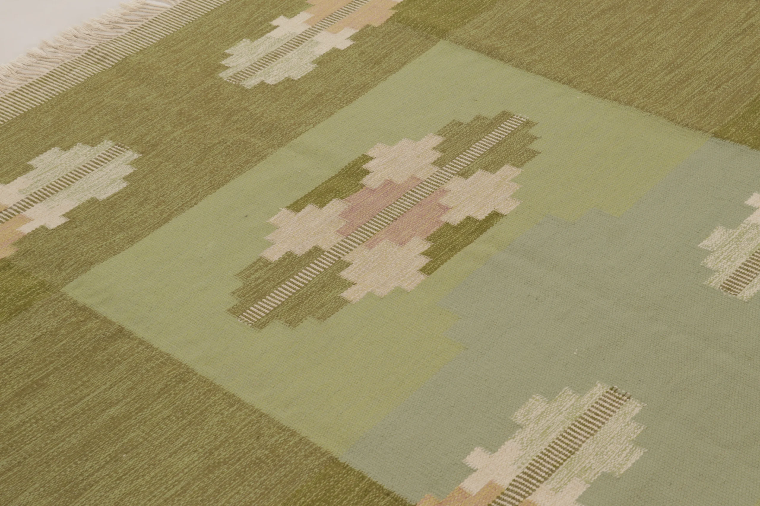 Vintage Swedish Geometric Kilim