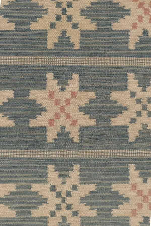 Vintage Swedish Geometric Kilim