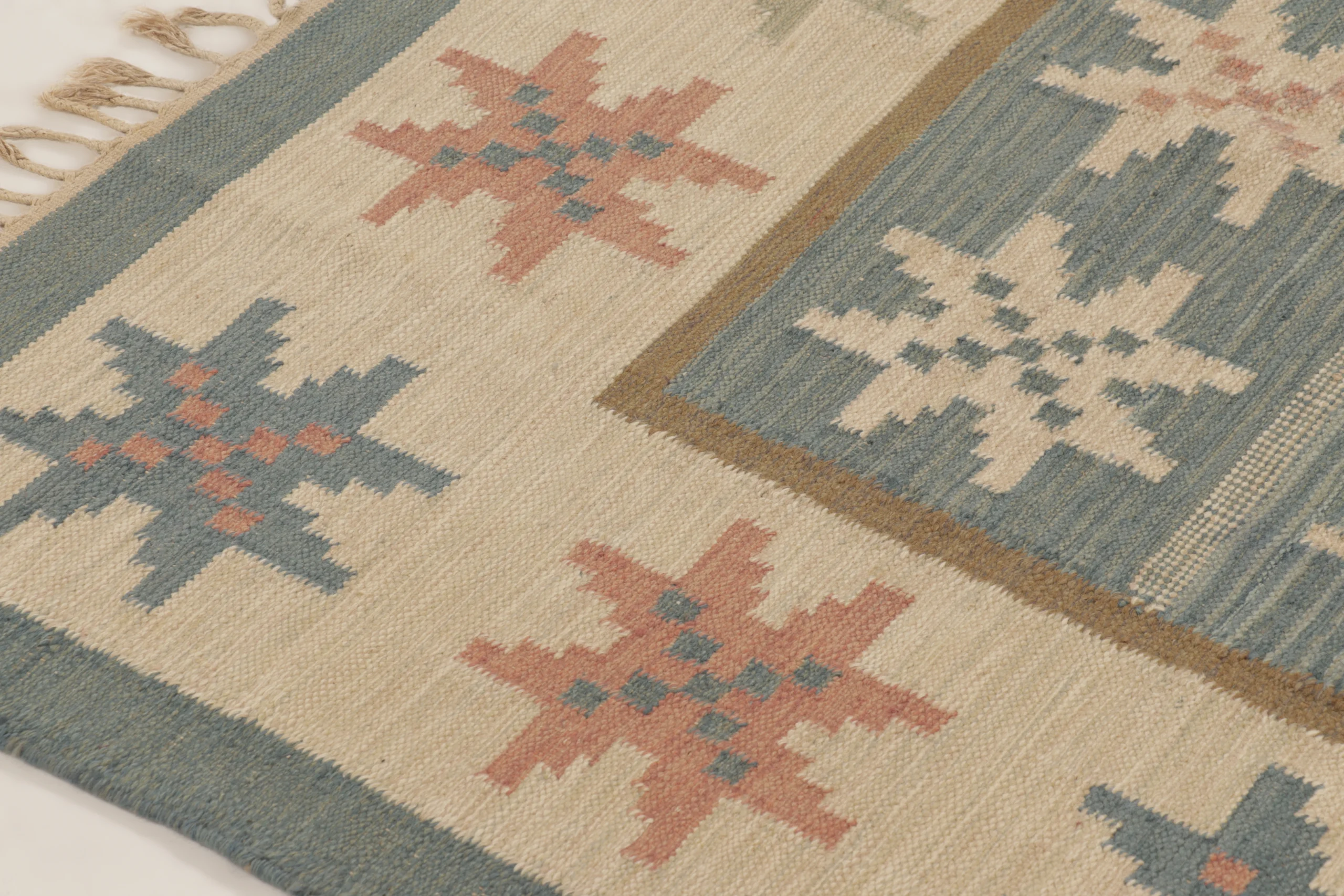 Vintage Swedish Geometric Kilim