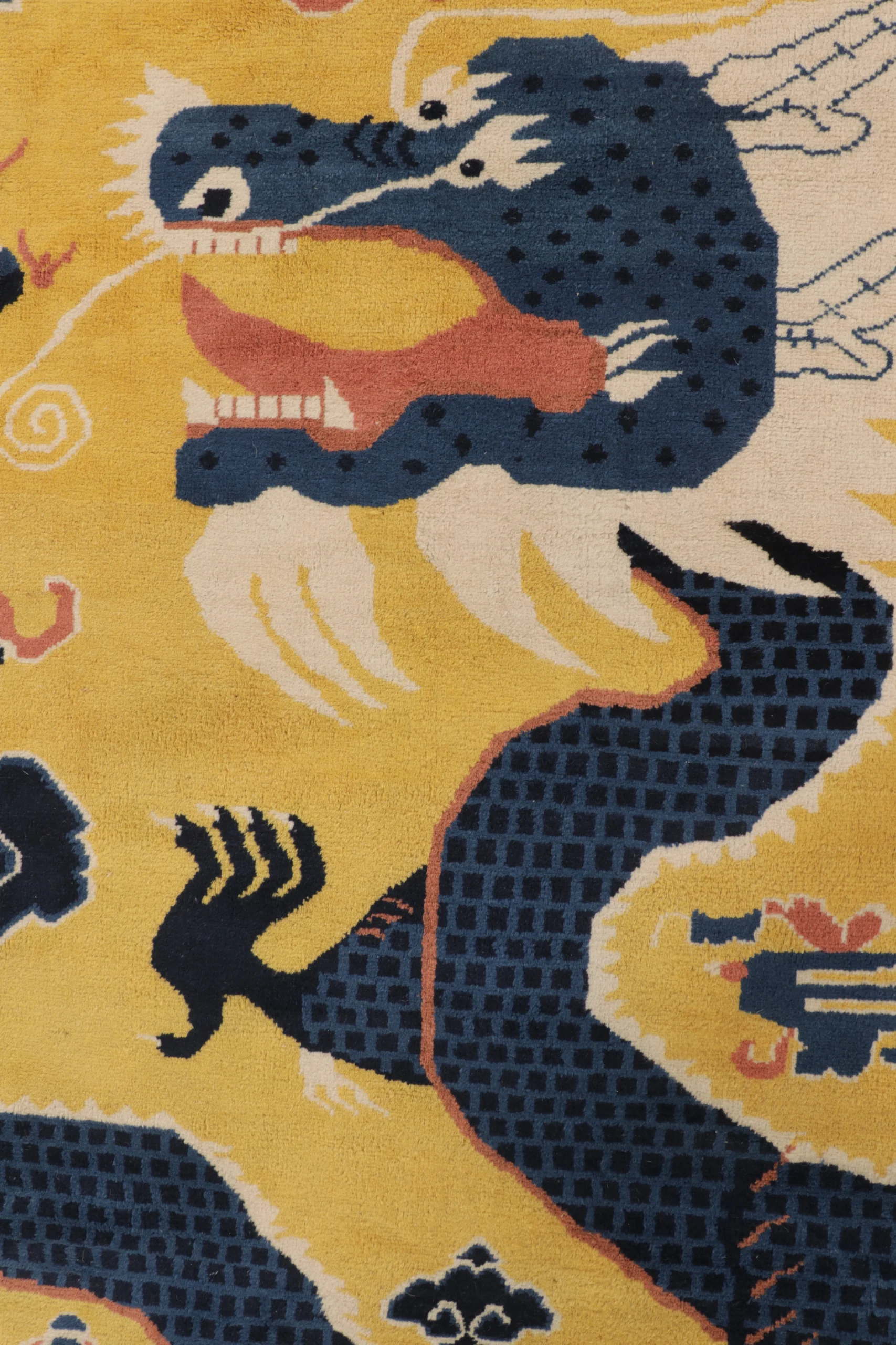 Antique Chinese Ningxia Dragon Pillar Runner