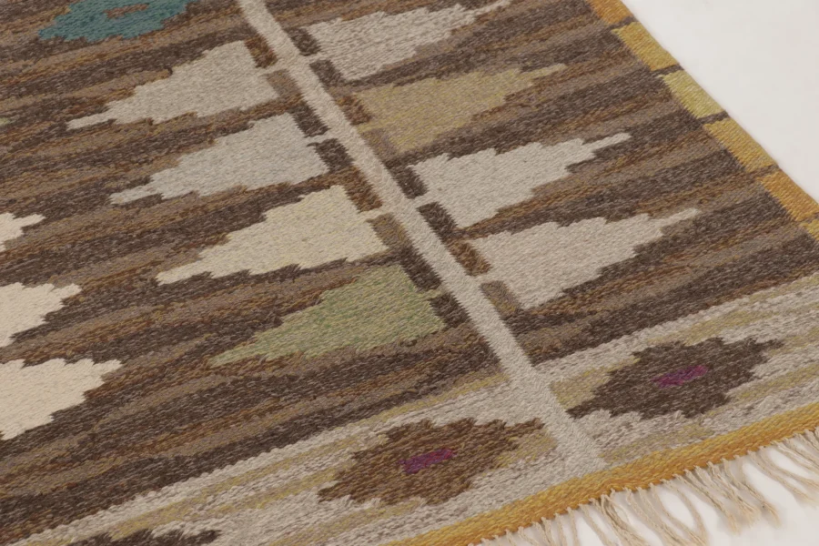 Vintage Swedish Geometric Kilim