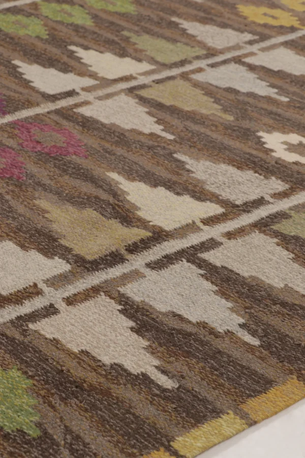 Vintage Swedish Geometric Kilim
