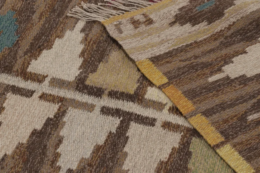 Vintage Swedish Geometric Kilim