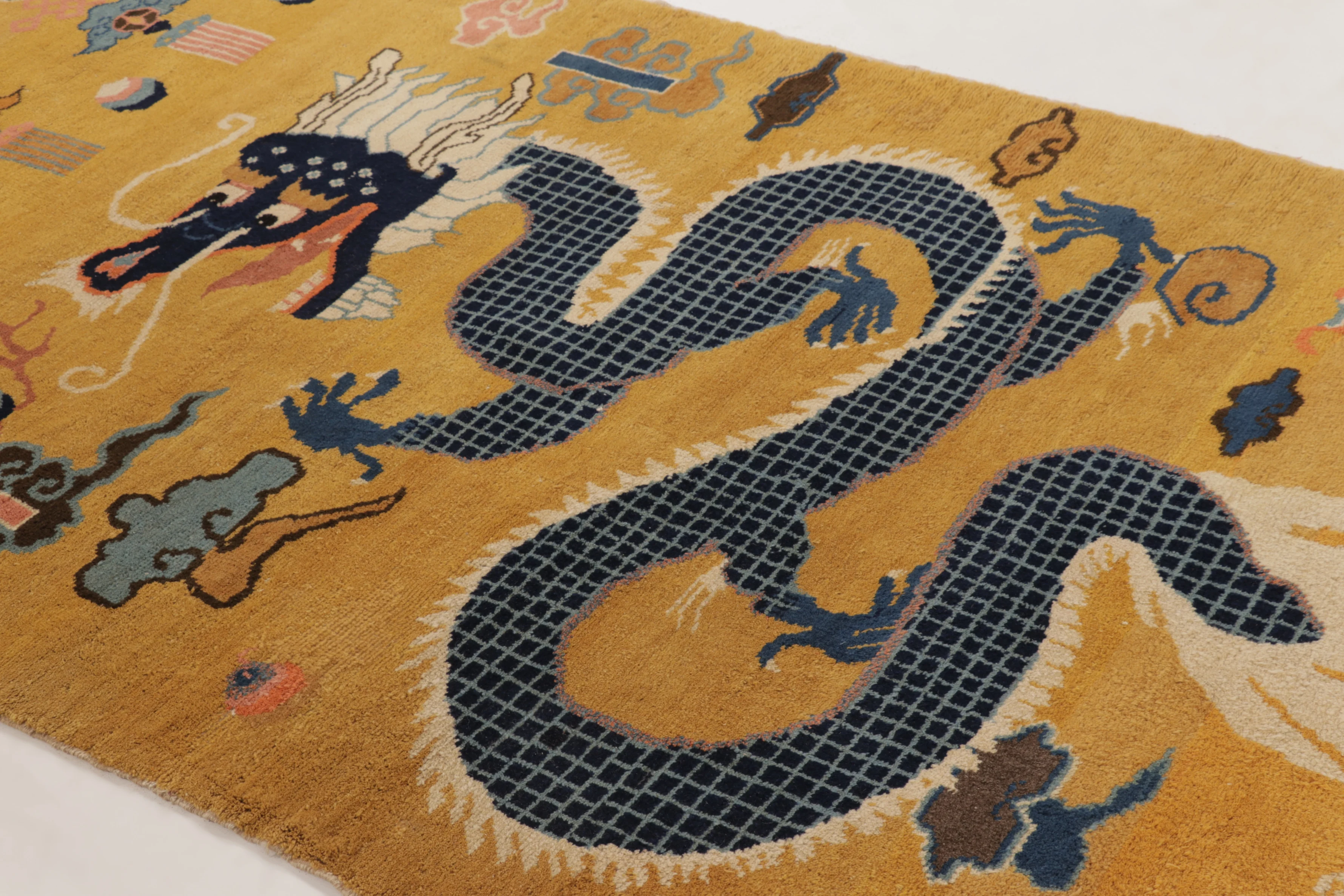Antique Chinese Ningxia Dragon Pillar Runner