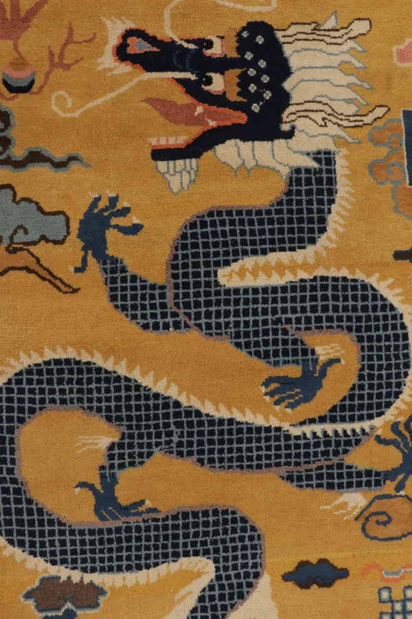 Antique Chinese Ningxia Dragon Pillar Runner