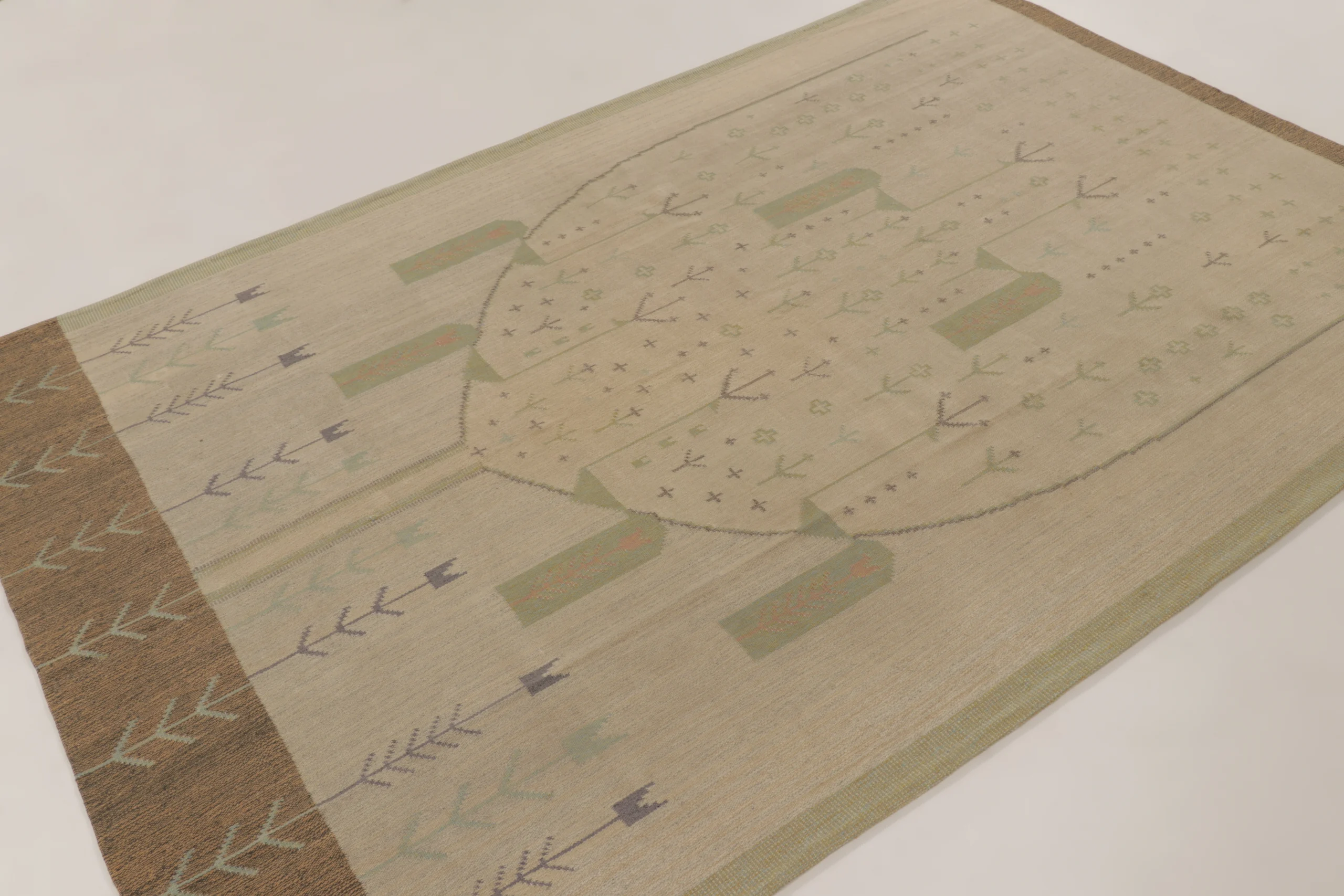 Vintage Swedish Geometric Kilim
