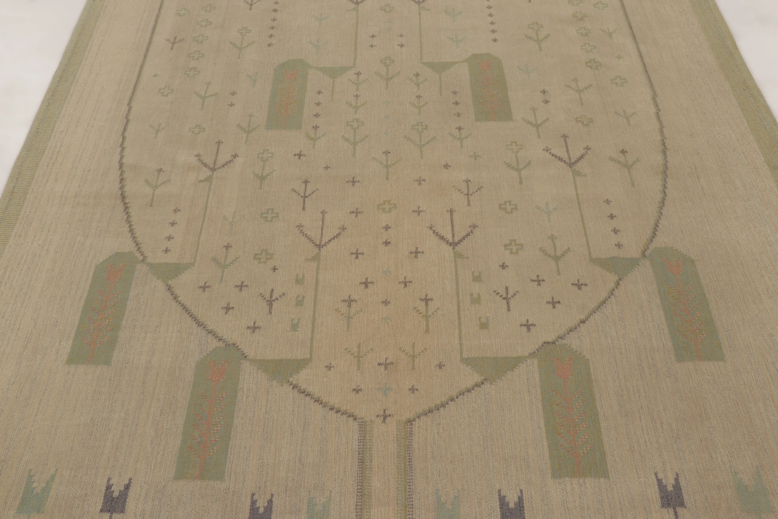 Vintage Swedish Geometric Kilim