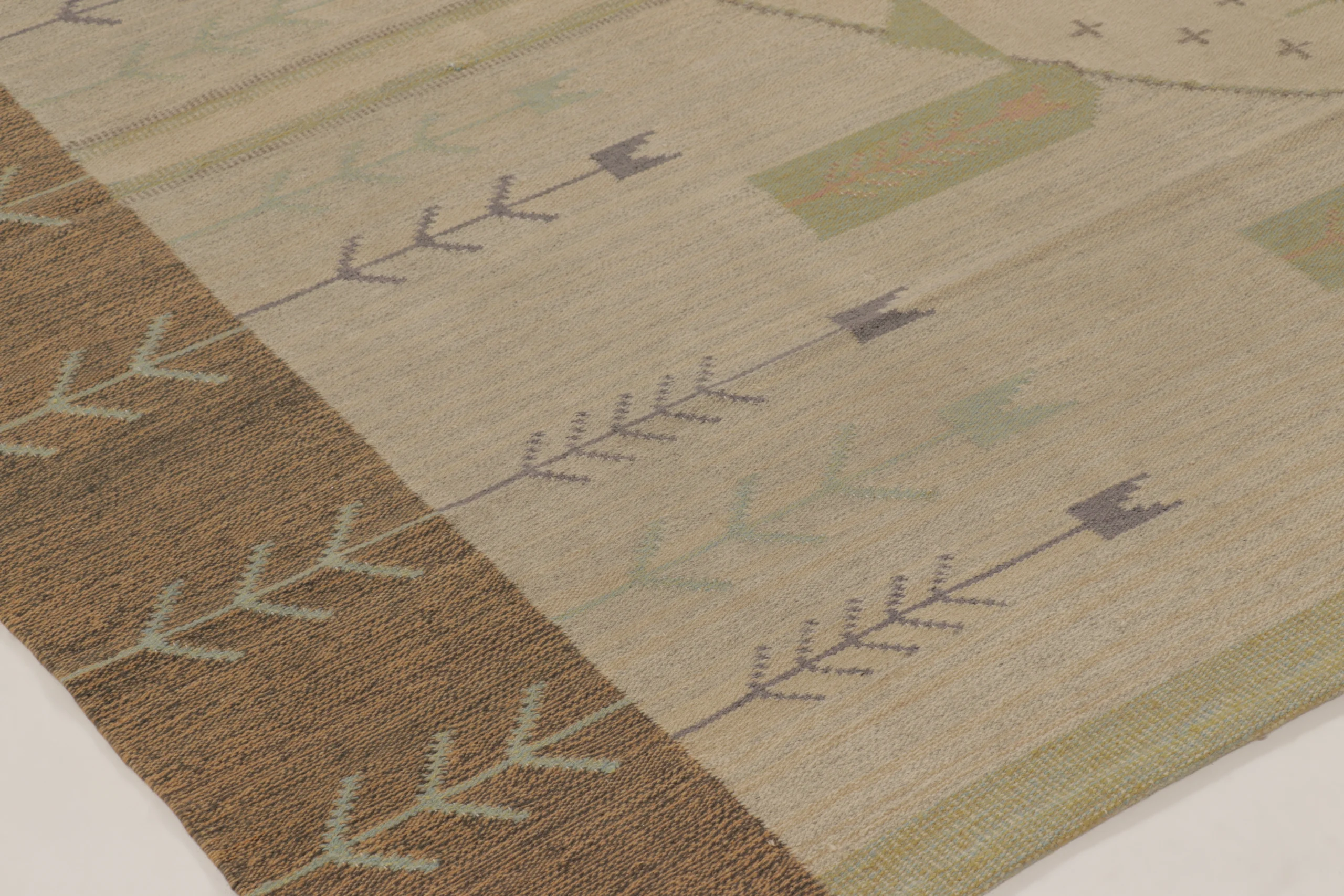 Vintage Swedish Geometric Kilim