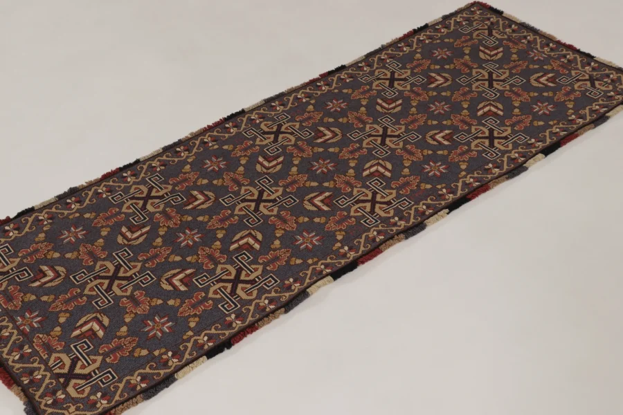 Hover image of Antique Swedish Tapestry with All-Over Geometric & Symbolic Design - Rug & Kilim