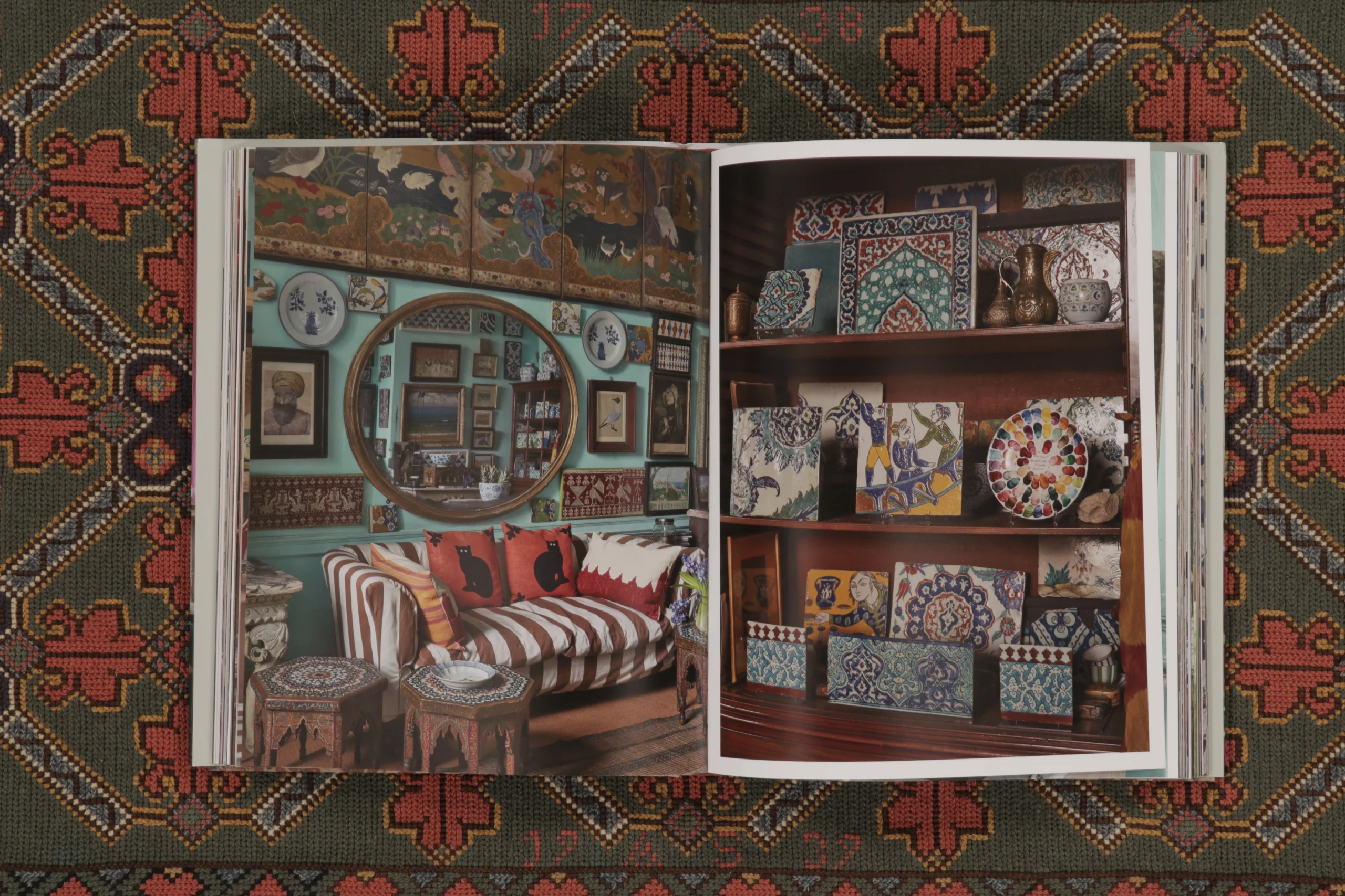 Antique Swedish Geometric Tapestry