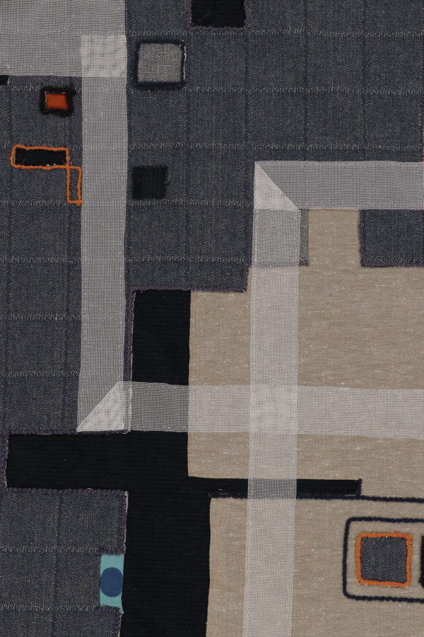 Contemporary Geometric Square Tapestry