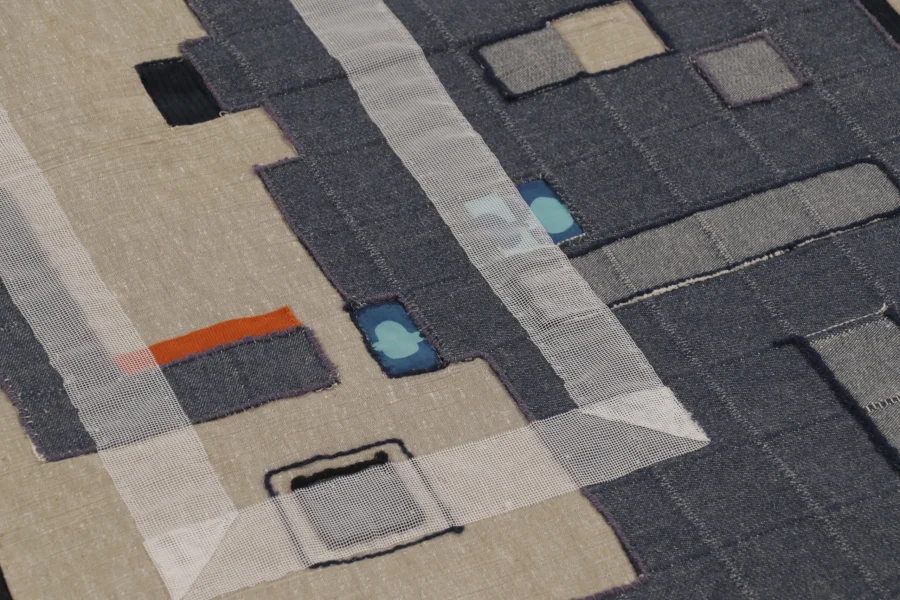 Contemporary Geometric Square Tapestry