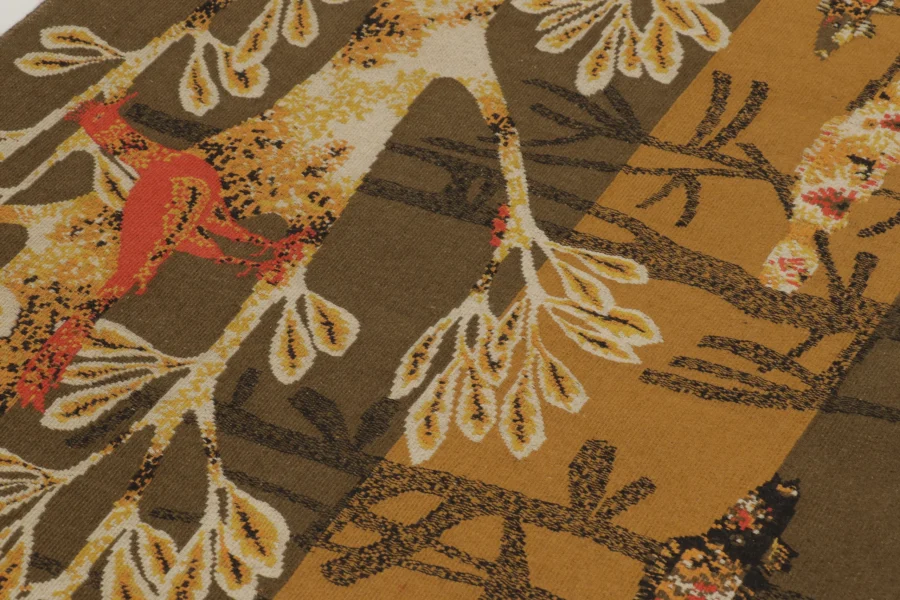 Signed Vintage Mid-Century Modern Aubusson Tapestry
