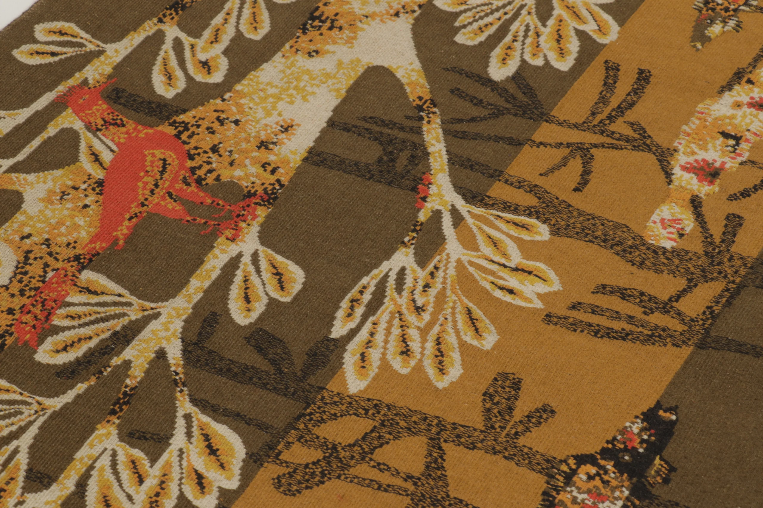 Signed Vintage Mid-Century Modern Aubusson Tapestry