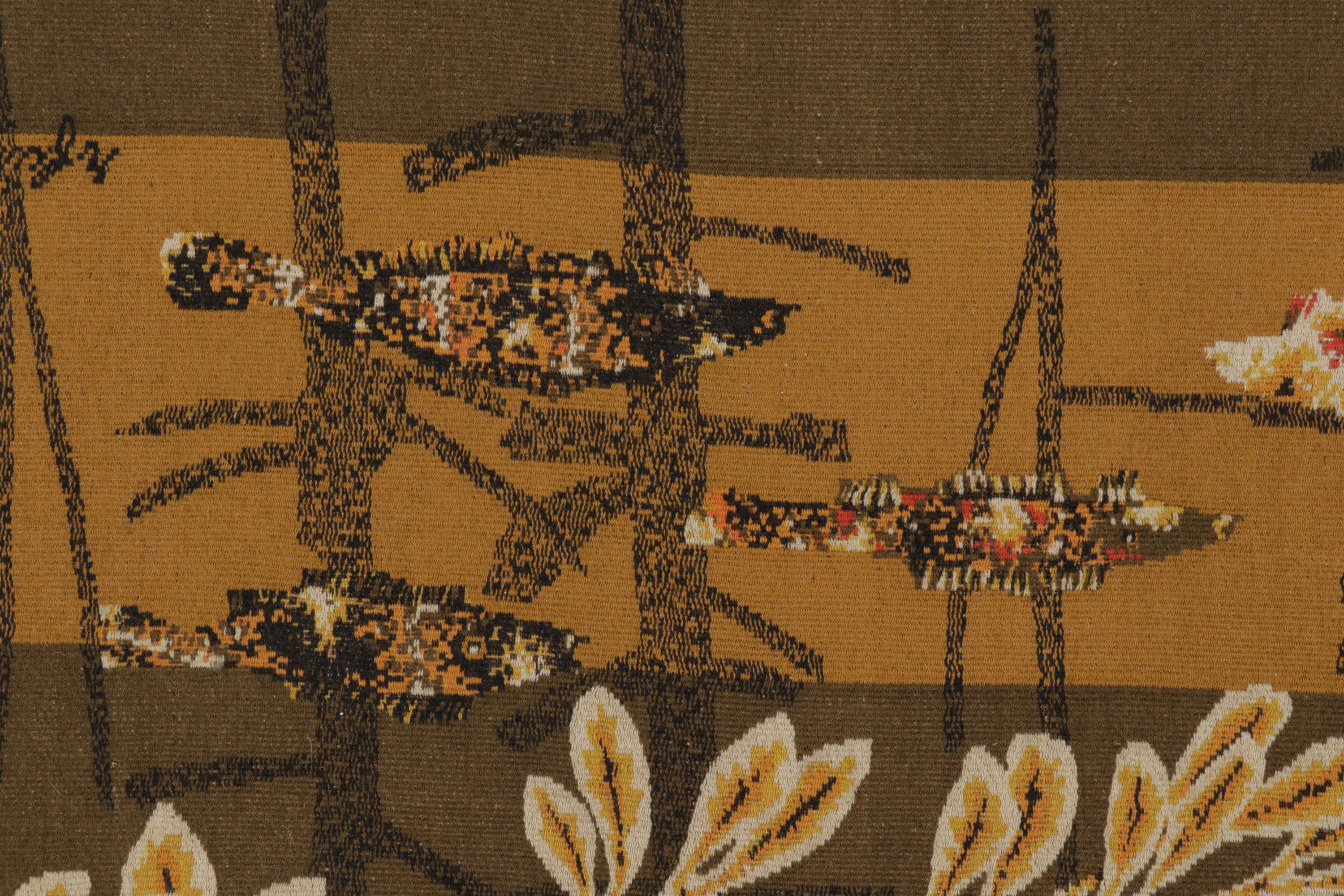 Signed Vintage Mid-Century Modern Aubusson Tapestry