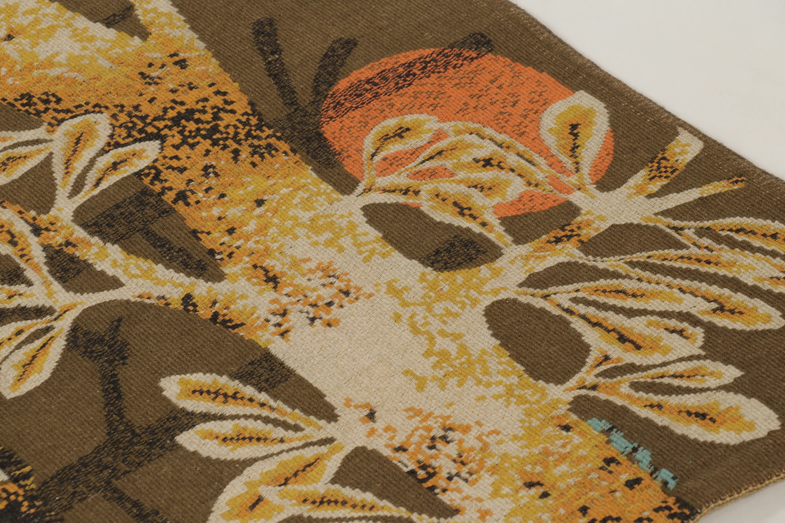 Signed Vintage Mid-Century Modern Aubusson Tapestry
