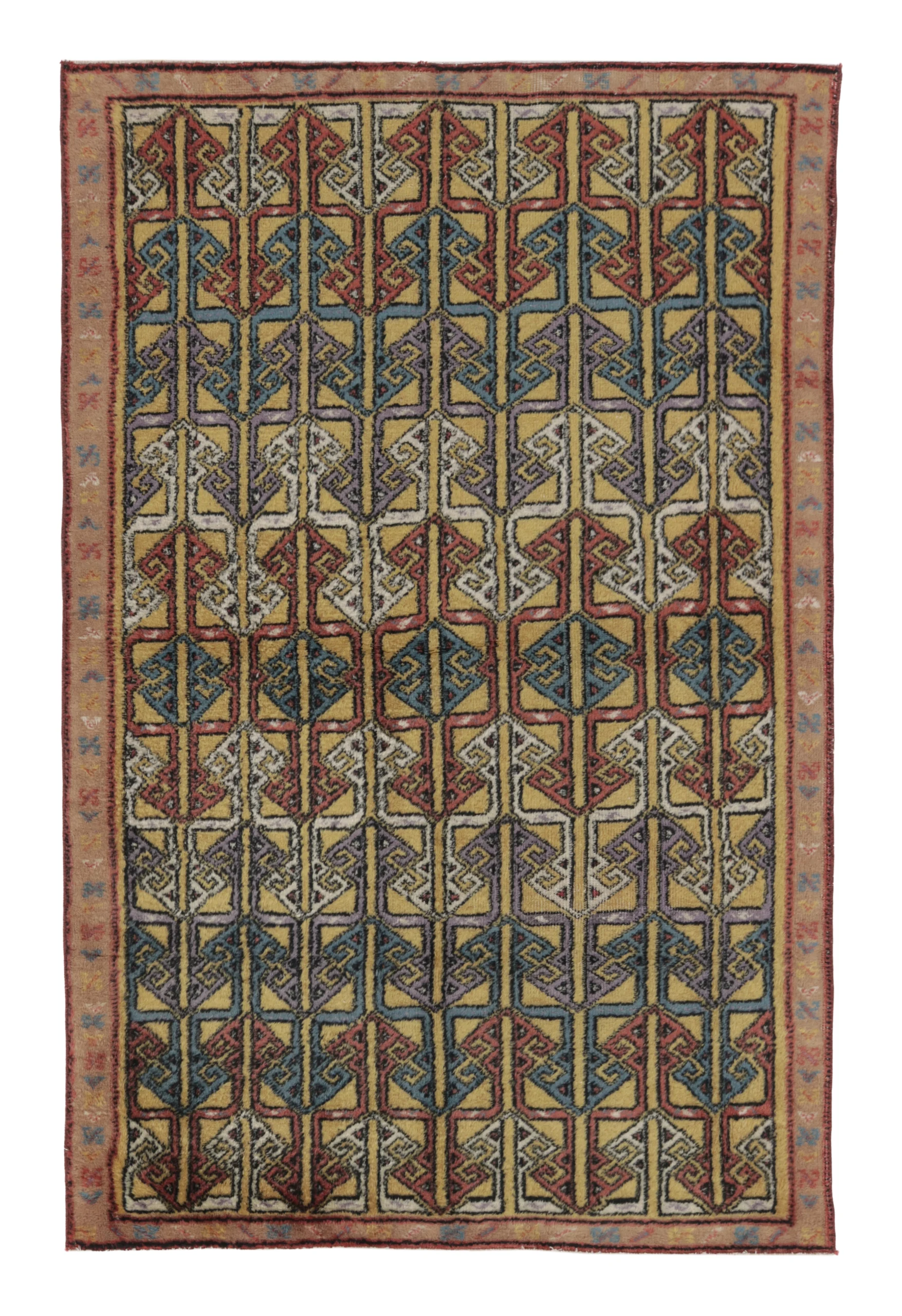 Vintage Turkish Geometric Rug