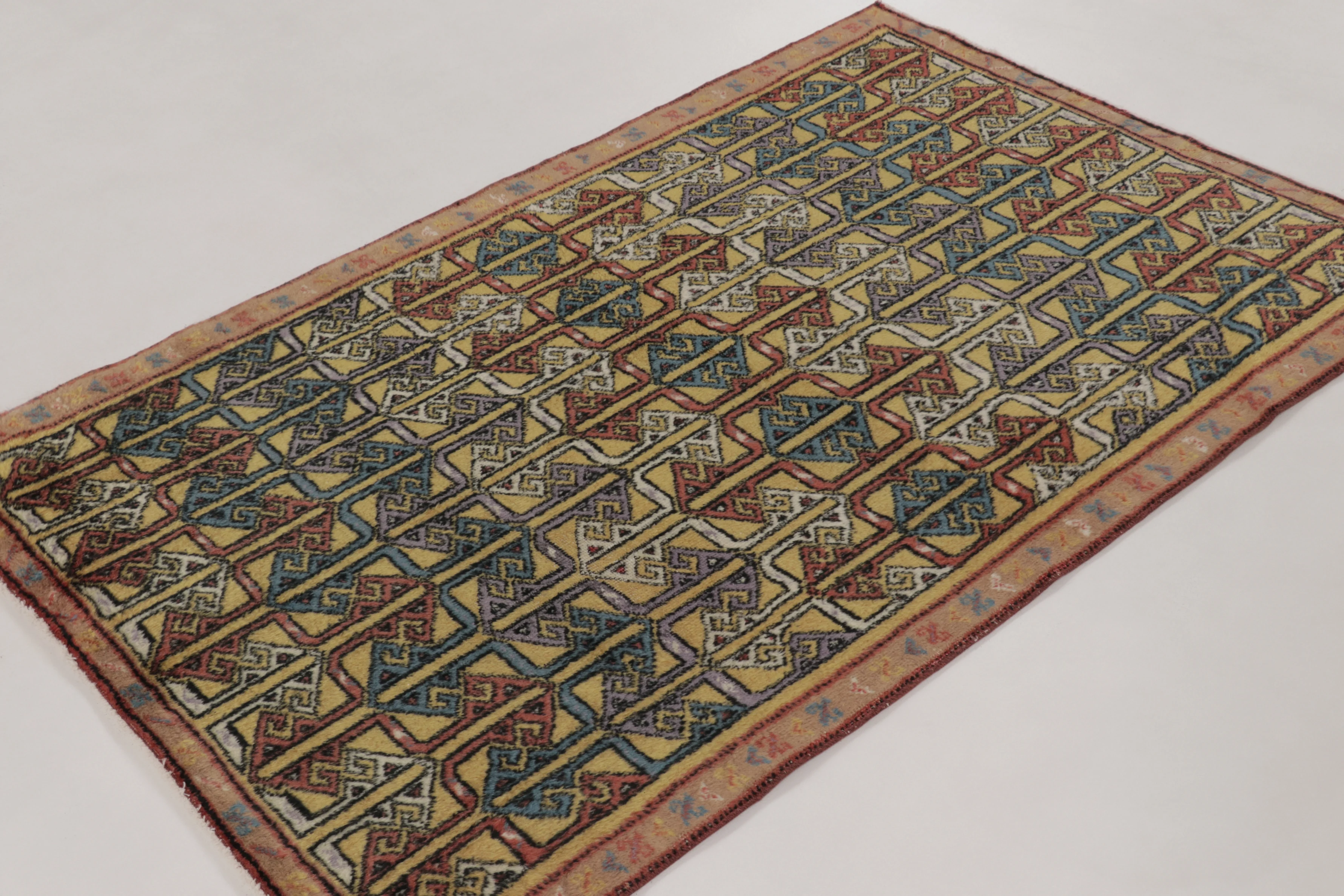 Vintage Turkish Geometric Rug