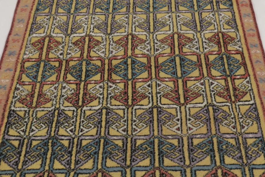 Vintage Turkish Geometric Rug