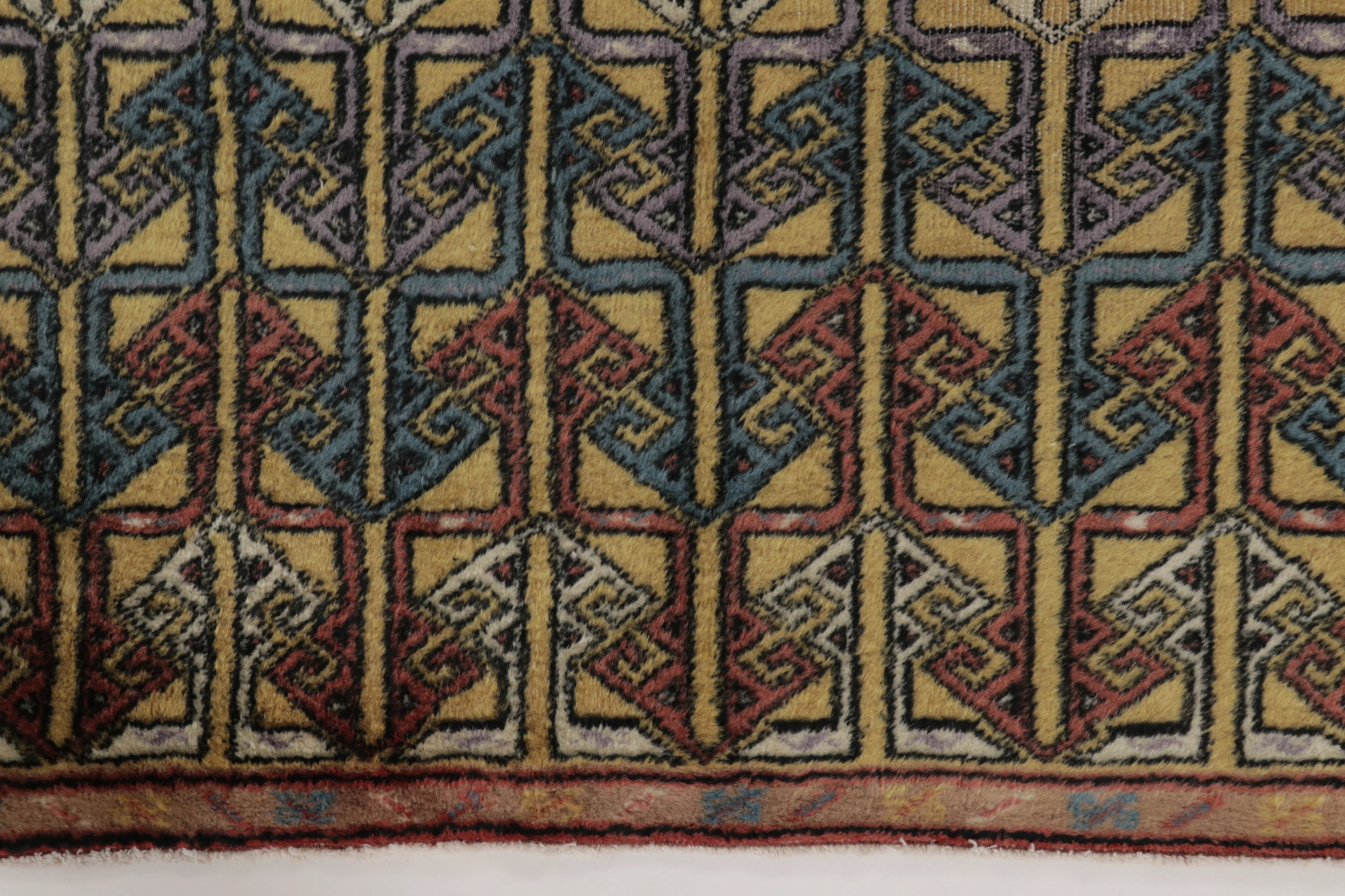 Vintage Turkish Geometric Rug
