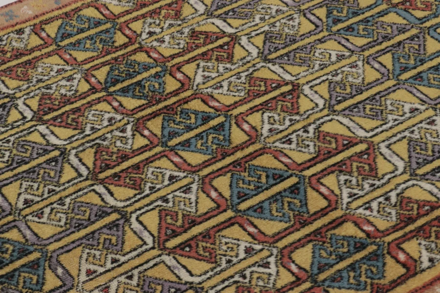 Vintage Turkish Geometric Rug