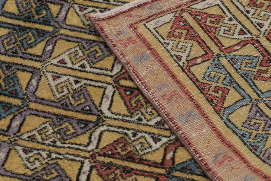 Vintage Turkish Geometric Rug