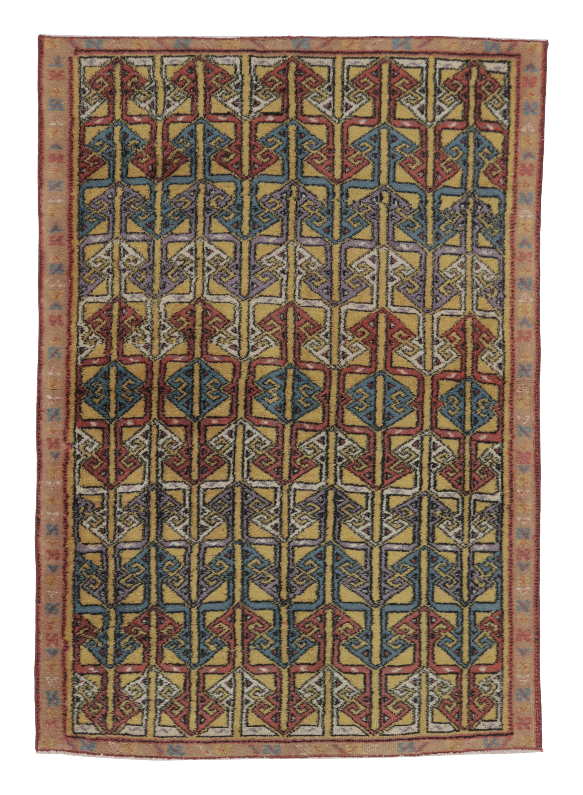 Vintage Turkish Geometric Rug