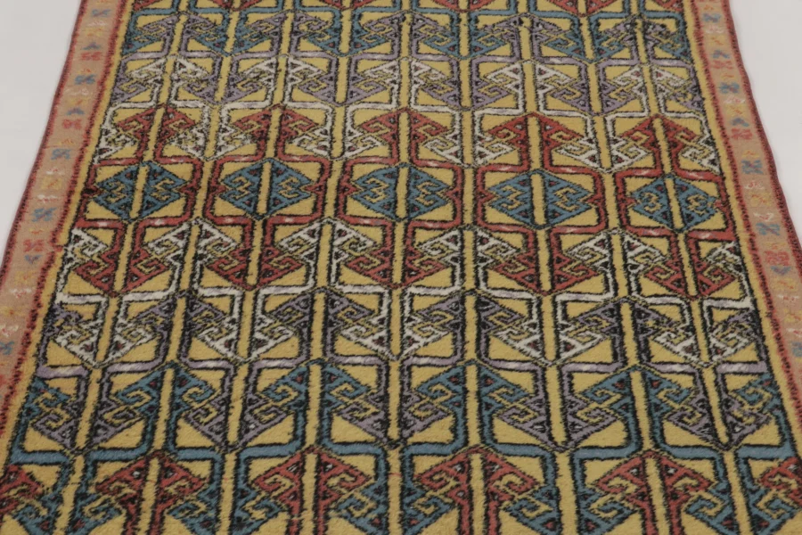 Vintage Turkish Geometric Rug