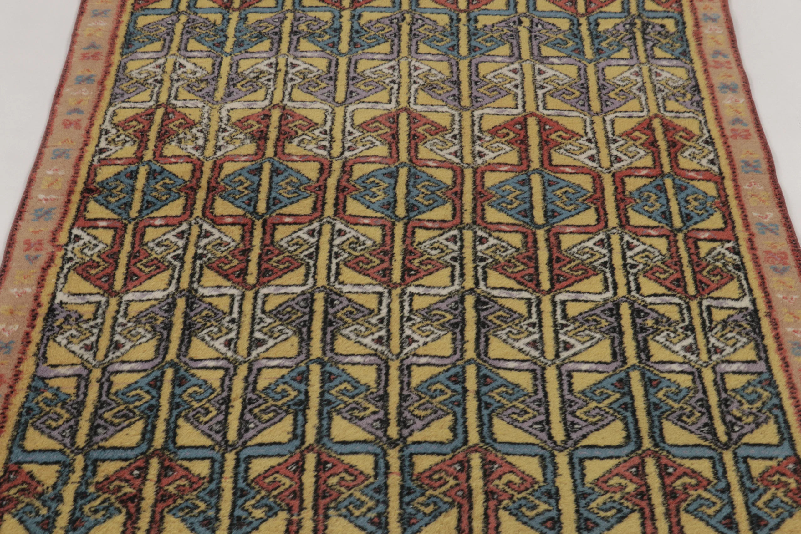 Vintage Turkish Geometric Rug