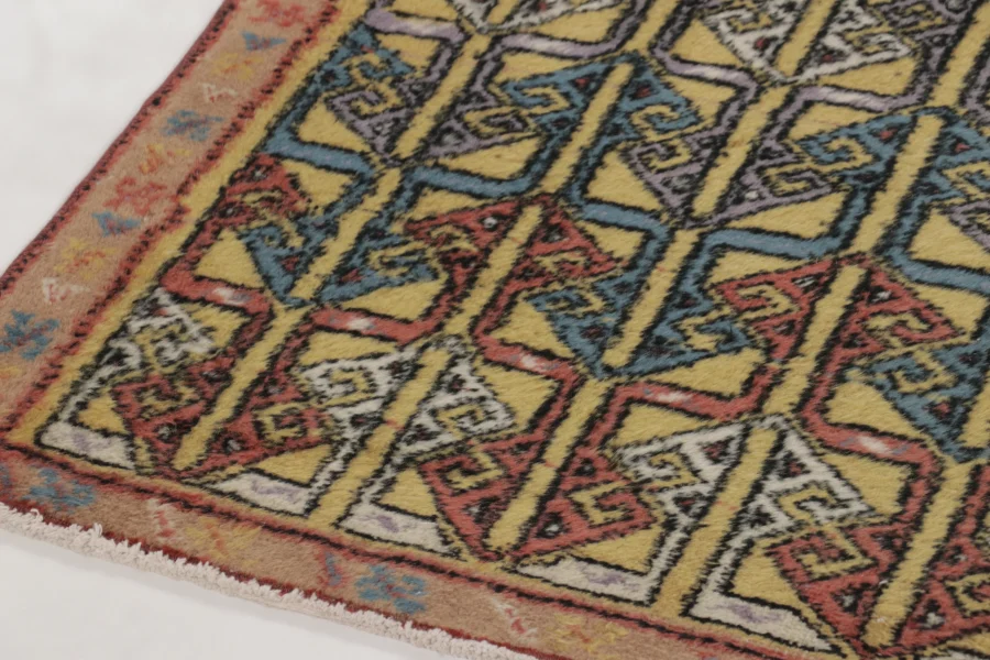 Vintage Turkish Geometric Rug