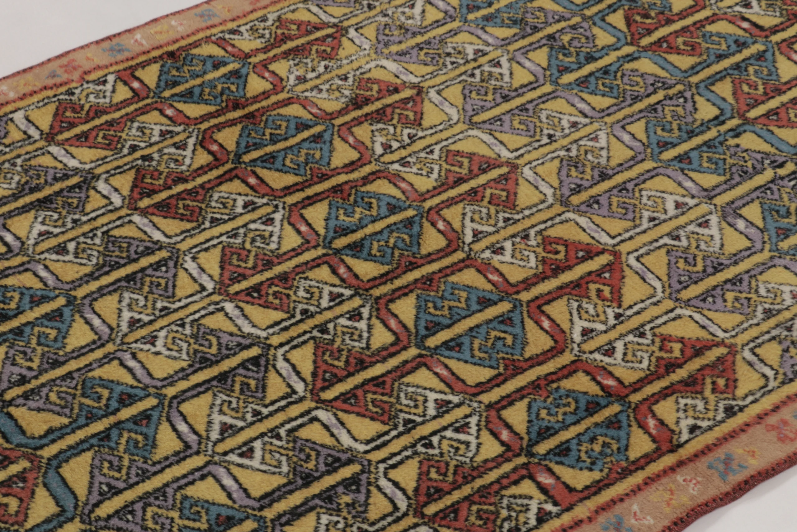 Vintage Turkish Geometric Rug