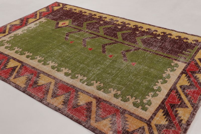 Vintage Turkish Distressed Rug