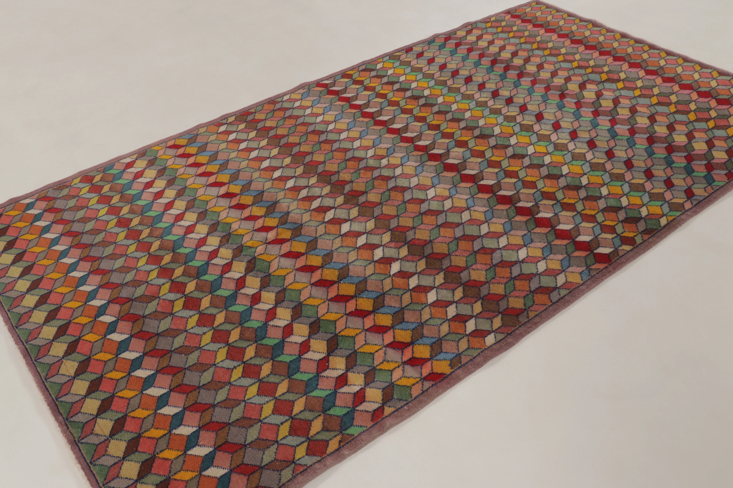 Vintage Turkish Geometric Rug