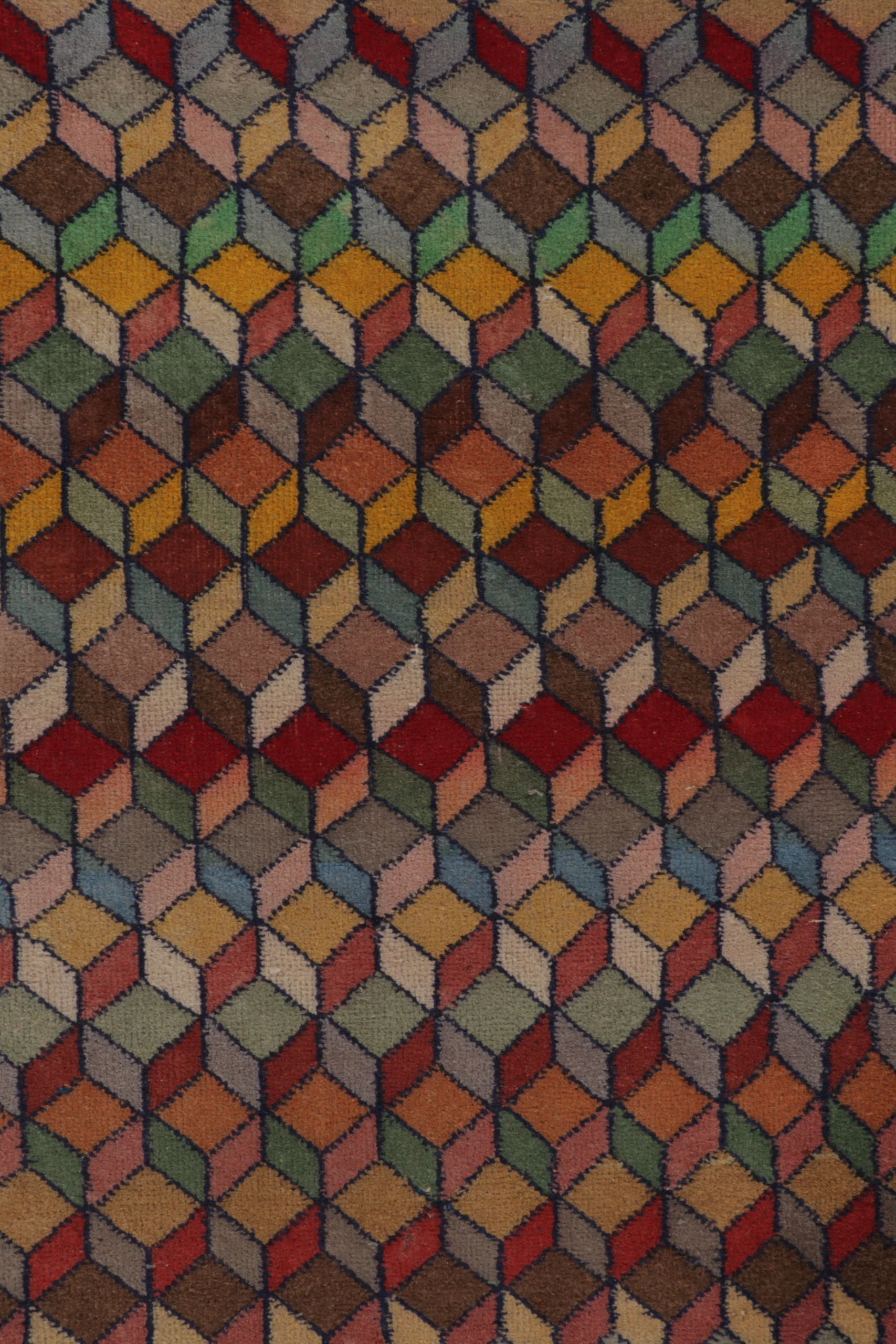 Vintage Turkish Geometric Rug