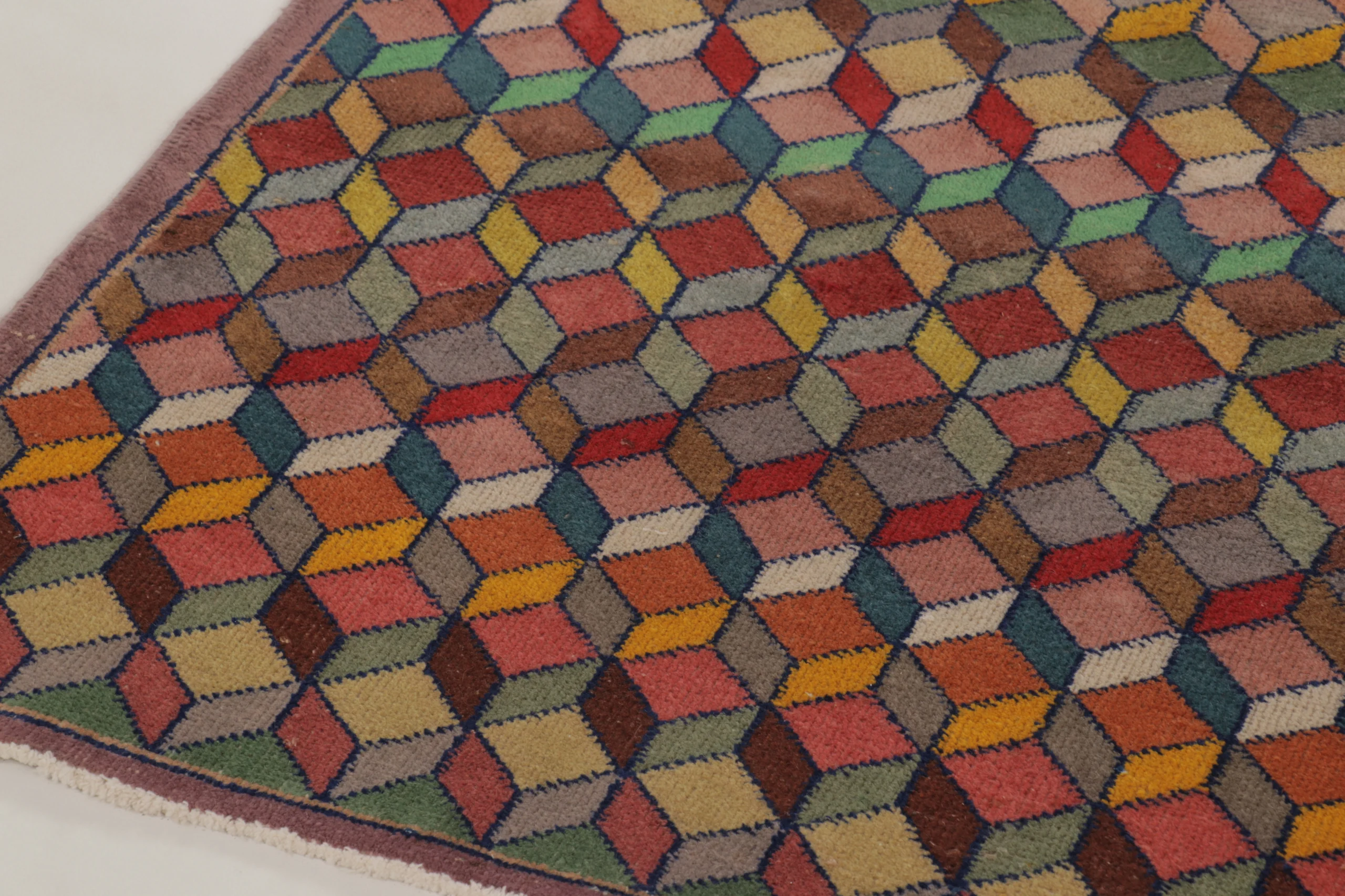 Vintage Turkish Geometric Rug