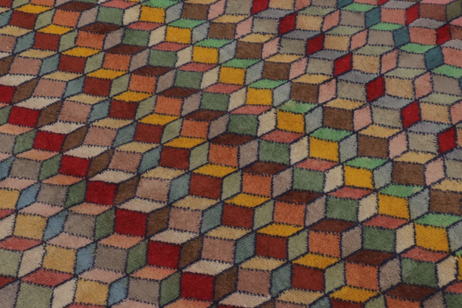 Vintage Turkish Geometric Rug