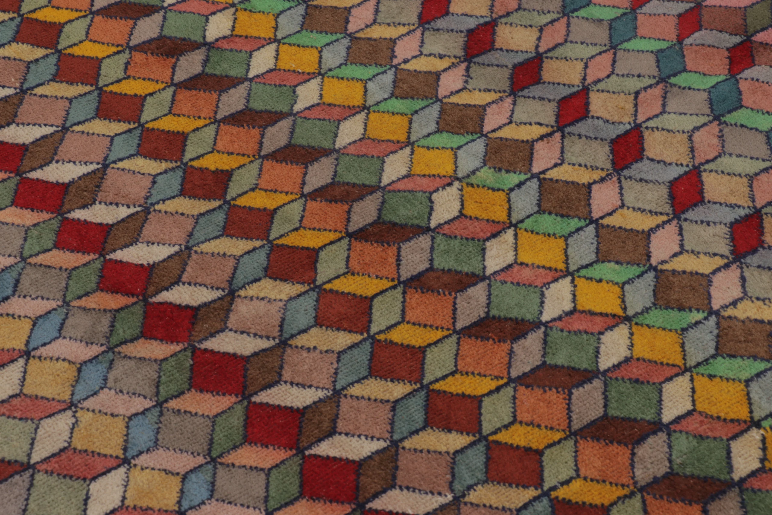 Vintage Turkish Geometric Rug