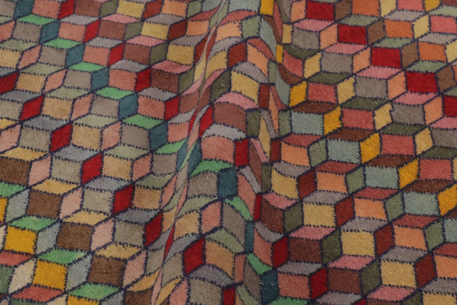 Vintage Turkish Geometric Rug